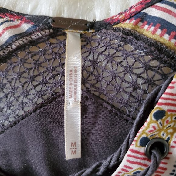 Free People Rain or Shine Boho Long Sleeve Dress in Black Size M - Picture 12 of 16